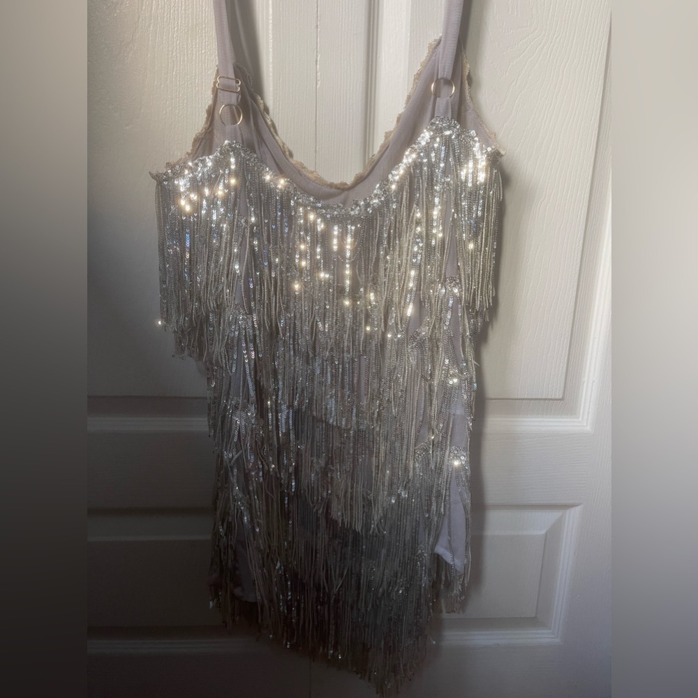 Fringe sequin mini dress